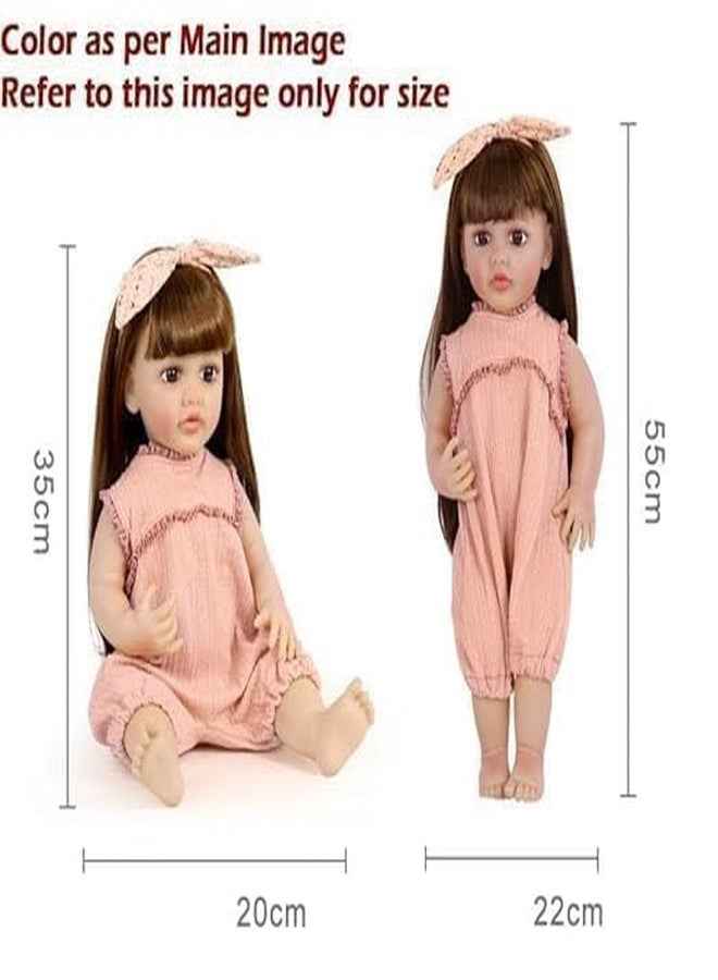 Daji Realistic Sound with Sensor & Activities! Lifelike Full Silicone Body Reborn Baby Girl Doll Toy Princess Toddler Bebe with Brown Long Hair Gift for Children - Image 3
